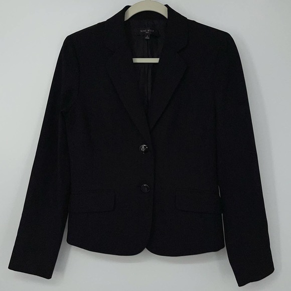 NINE WEST SUIT BLACK VERSATILE BLAZER WITH POCKETS SIZE 2 - Picture 1 of 2